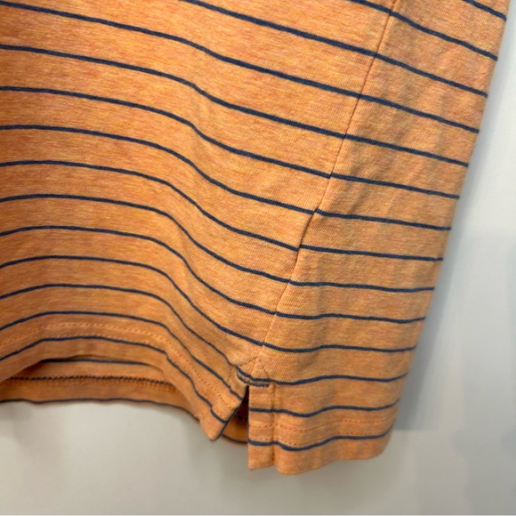 johnnie-O Men’s The Original Polo in Neese Stripe, Orange, Navy Blue, Size Small - Picture 7 of 11
